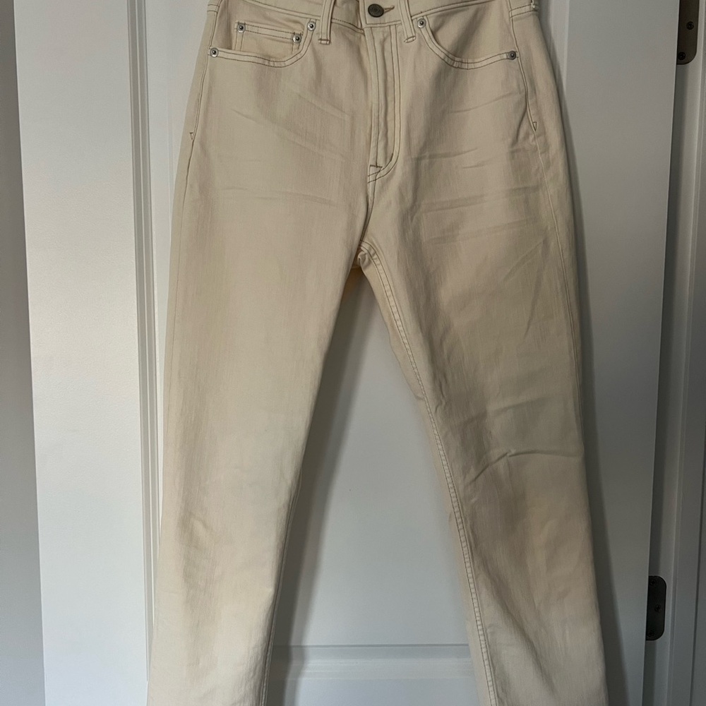 Women Gap Cigarette Size 6 Cream Jeans